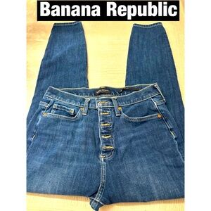 Banana Republic Premium Denim High Rise Skinny Sz 28‎ Cotton with Stretch